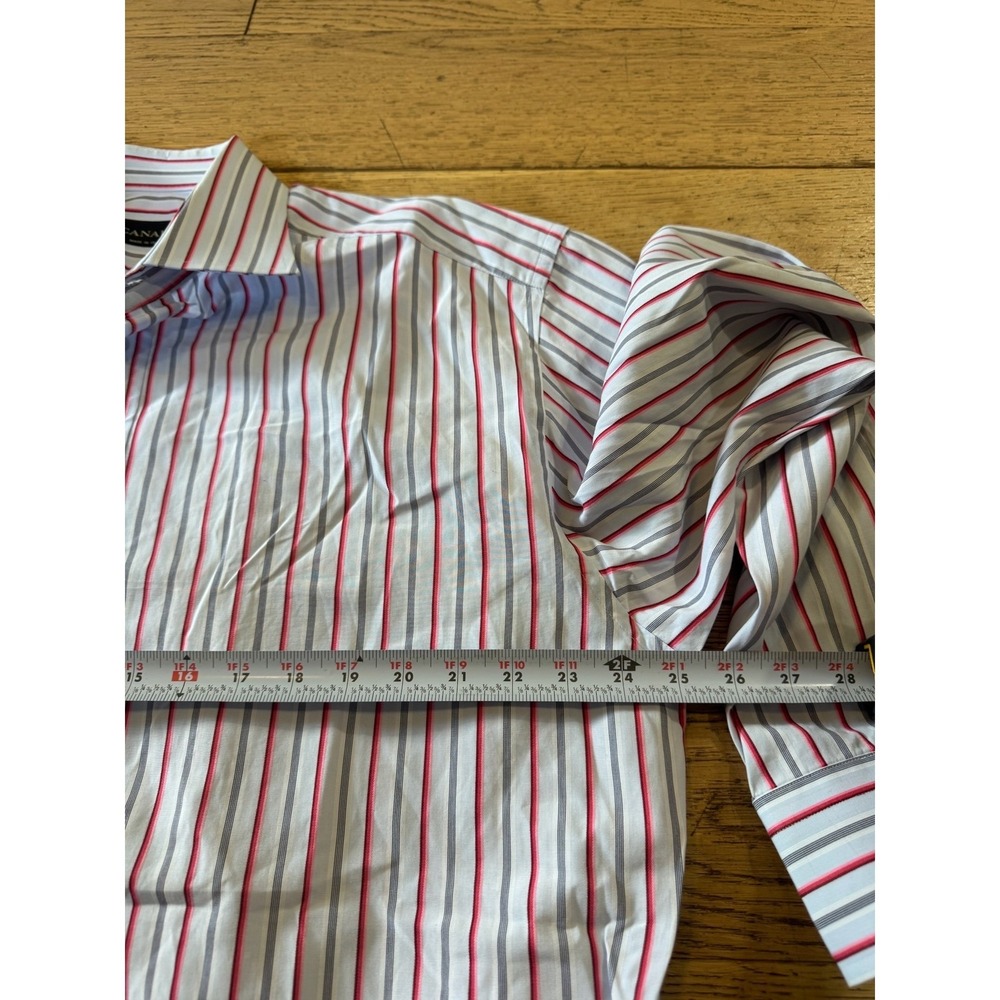 Canali Men's Dress Shirt Striped Long Sleeve Button Up Italy Size 43/17‎ (1065) - Picture 8 of 8